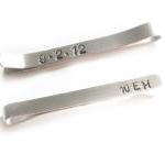 Date Initial Tie Clip Personalized Groomsman..
