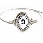 Wire Wire Initial Bracelet Silver Wire Wrapped..