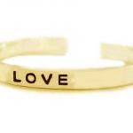 Brass Cuff Bracelet Custom Hand Stamped Love..