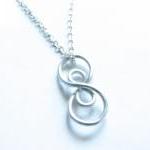 Silver Vertical Infinity Necklace Wire Wrapped..