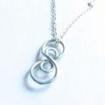 Silver Vertical Infinity Necklace Wire Wrapped..