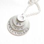 4 Hand Stamped Pendant 4 Layered Custom Necklace..