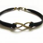 Bronze Infinity Bracelet Wire Wrapped Black..