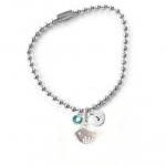 Summer Bird Initial Anklet Hand Stamped Charm..