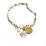 Summer Bird Initial Anklet Hand Stamped Charm..