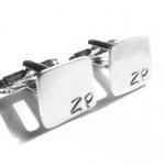 Square Hand Stamped Men Cufflinks Personalized..