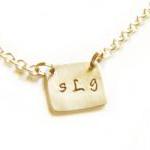 Small Initial Necklace Custom Hand Stamped..