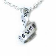Sunshine Free-form Necklace You are my sunshine Hand Stamped Pendant Chain Swirl Jewelry