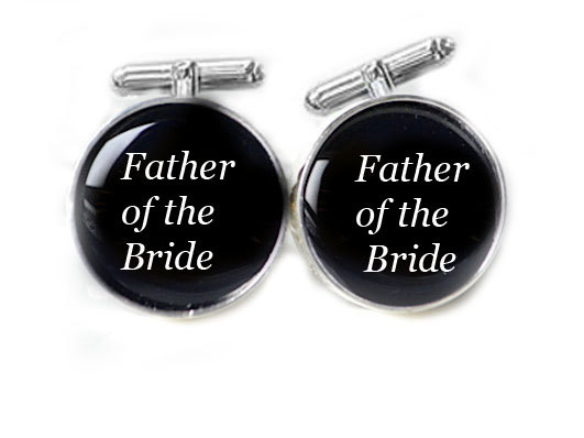 Father Of The Bride Cufflinks Customize Name Date Wedding Men Cuff Links Personalized Keepsake Gift