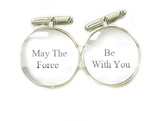 Men Cufflinks May The Force Be With You Personalized Keepsake Gift For Him Guys Wedding Father Cuff Links