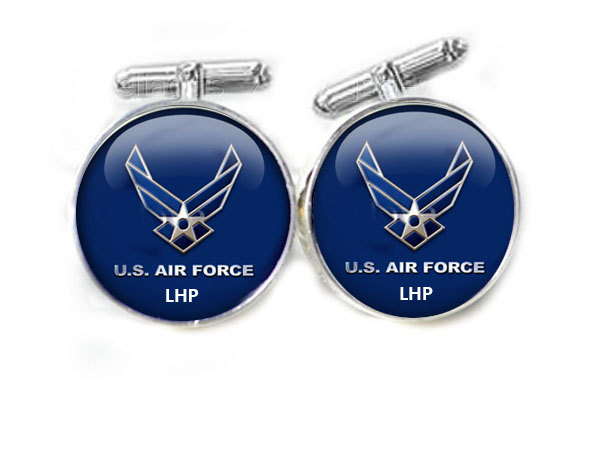 Blue Air Force Cufflinks Personalized Keepsake Gift For Him Guys Men Father Initial Cuff Links