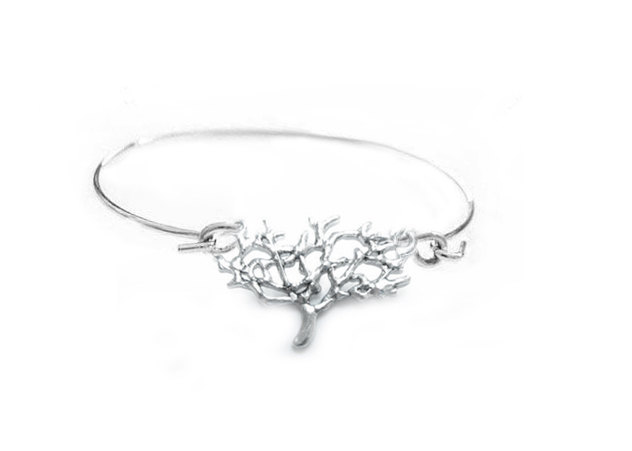 Silver Tree Bracelet Silver Wire Cuff Bangle Wire Wrapped Jewelry